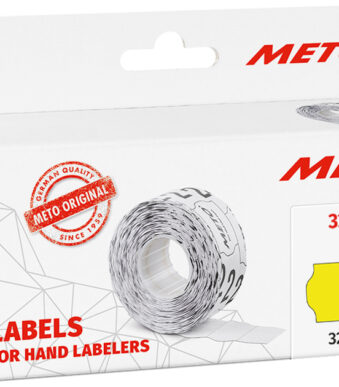 METO etiketten voor prijstang, 32 x 19 mm, fluor geel