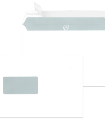 MAILmedia envelop 162x229 mm, 100 g/m2, wit, zelfkl., venster li. 45x90 mm, 500 st