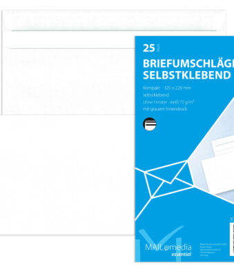MAILmedia envelop kompakt, 125x229 mm, wit, zelfkl., z. venster, 25 st