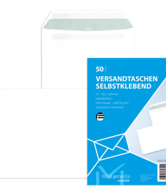 MAILmedia akte-envelop offset wit, C5, 16,2 x 22,9 cm, zonder venster, zelfklevend, 50 st.