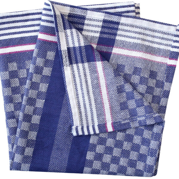 HYGOSTAR theedoek, blauw-wit geruit, 240 g/m2