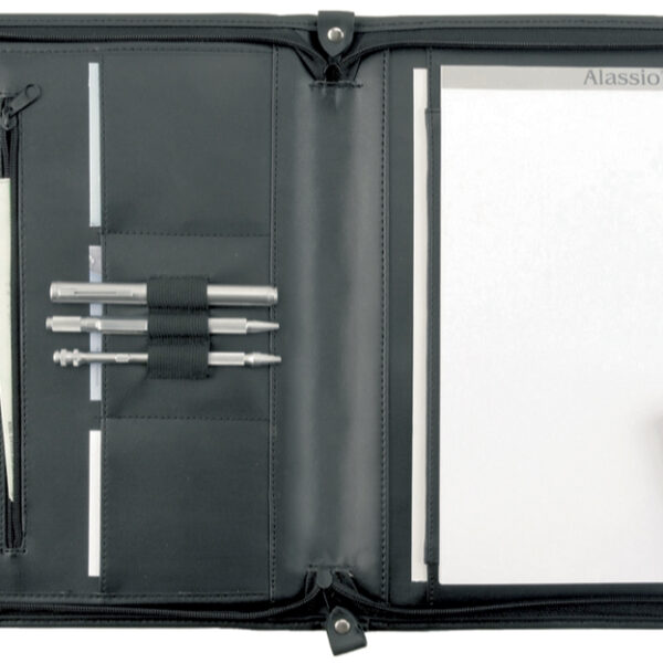 Alassio schrijfmap ´MILANO´, A4, kunstleer, zwart