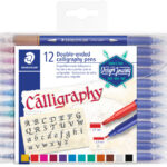 STAEDTLER kalligrafie-dubbele viltstift Calligraph duo, 12 stuks in etui