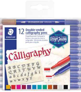 STAEDTLER kalligrafie-dubbele viltstift Calligraph duo, 12 stuks in etui