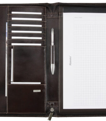 Alassio schrijfmap ´MONACO´, A4, leer, donkerbruin