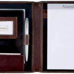 Alassio schrijfmap ´MONACO´, A5, leer, donkerbruin-antiek