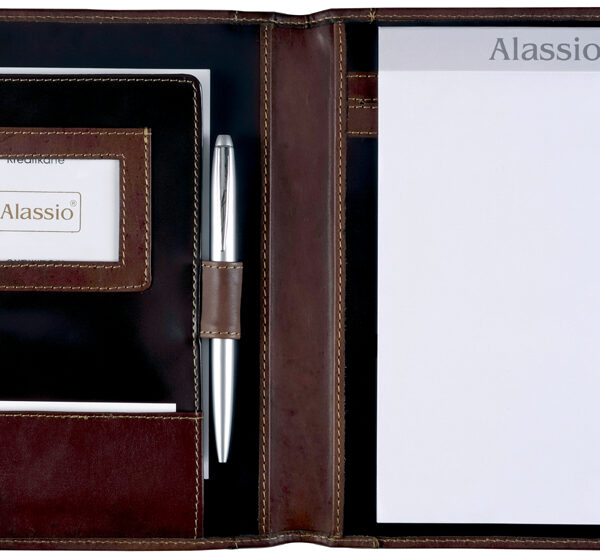 Alassio schrijfmap ´MONACO´, A5, leer, donkerbruin-antiek