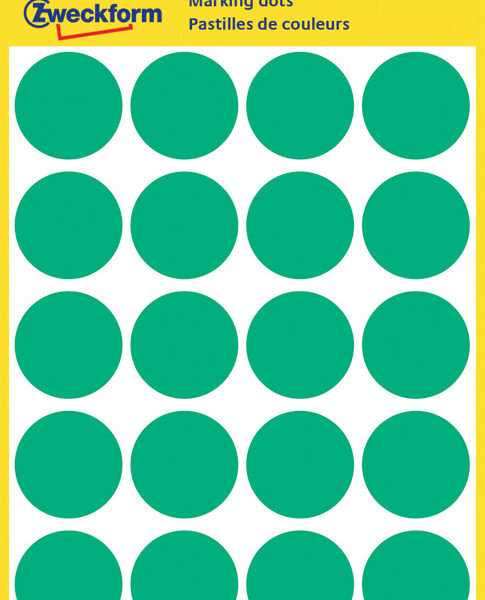 AVERY markeringspunten, rond 18 mm, groen, permanent, handschrift