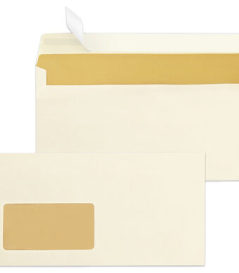 MAILmedia envelop vanille, 110x220 mm, zelfkl., 80 g/m2, venster li. 45x90 mm, 1.000 st