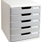EXACOMPTA schuifladenbox MODULO A4, 5 lades, steengrijs