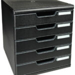 EXACOMPTA schuifladenbox MODULO A4, 5 lades, zwart