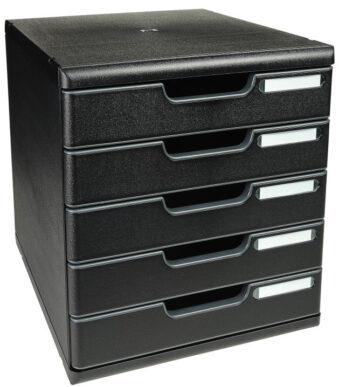 EXACOMPTA schuifladenbox MODULO A4, 5 lades, zwart