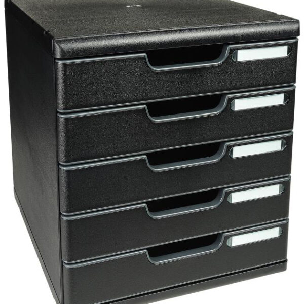 EXACOMPTA schuifladenbox MODULO A4, 5 lades, zwart