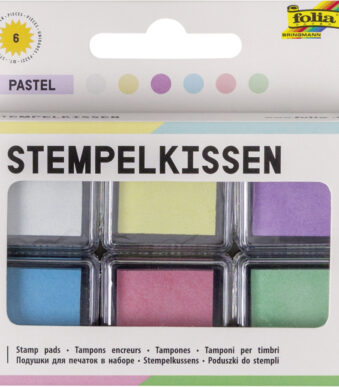 folia stempelkussen set 'Pastel', 6-kleuren assorti