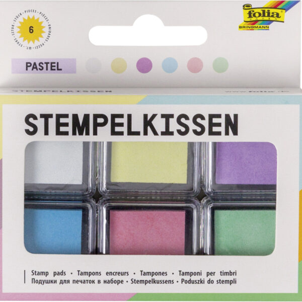 folia stempelkussen set 'Pastel', 6-kleuren assorti