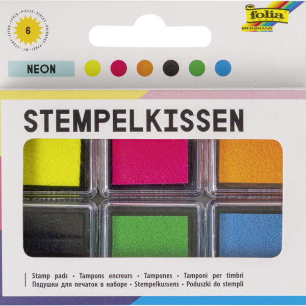 folia stempelkussen set 'Neon', 6-kleuren assorti