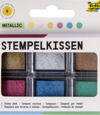 folia stempelkussen set 'Metallic', 6-kleuren assorti