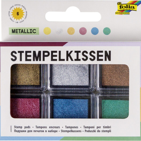 folia stempelkussen set 'Metallic', 6-kleuren assorti