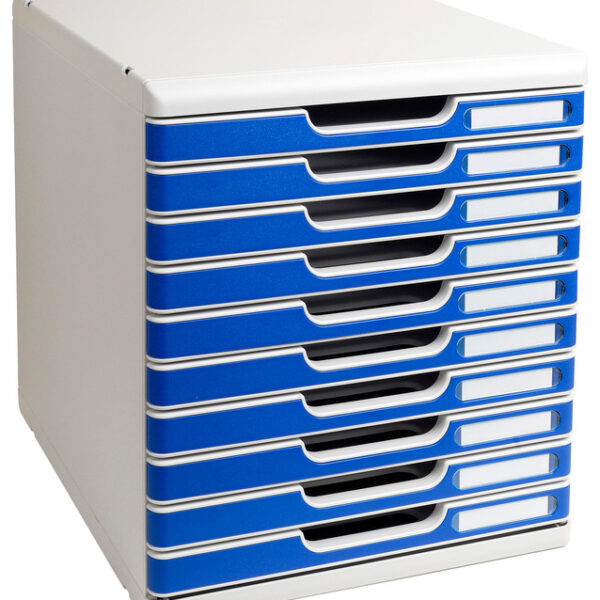 EXACOMPTA schuifladenbox MODULO A4, 10 lades, blauw