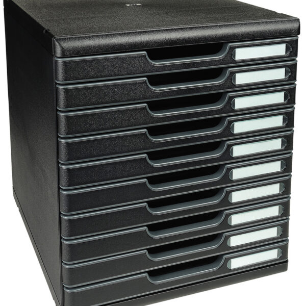 EXACOMPTA schuifladenbox MODULO A4, 10 lades, zwart