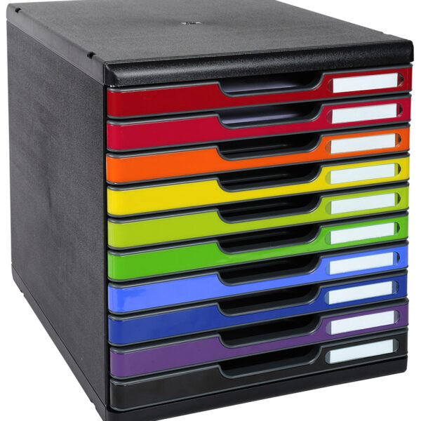 EXACOMPTA schuifladenbox MODULO A4, 10 lades, bont gekleurd