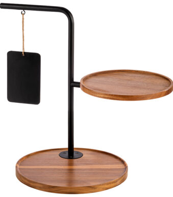 APS etagère IRON, 2-laags, zwart, hoogte: 440 mm