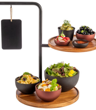 APS etagère IRON, 2-laags, zwart, hoogte: 440 mm