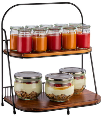 APS etagère, 2-laags, zwart, hoogte: 400 mm