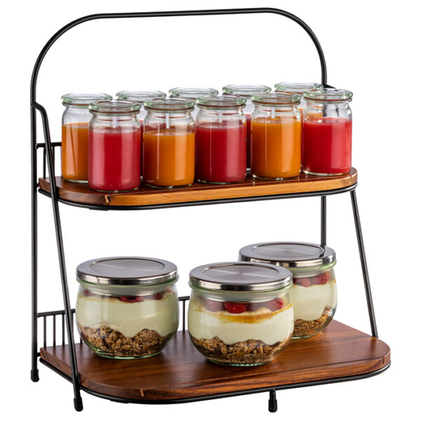 APS etagère, 2-laags, zwart, hoogte: 400 mm