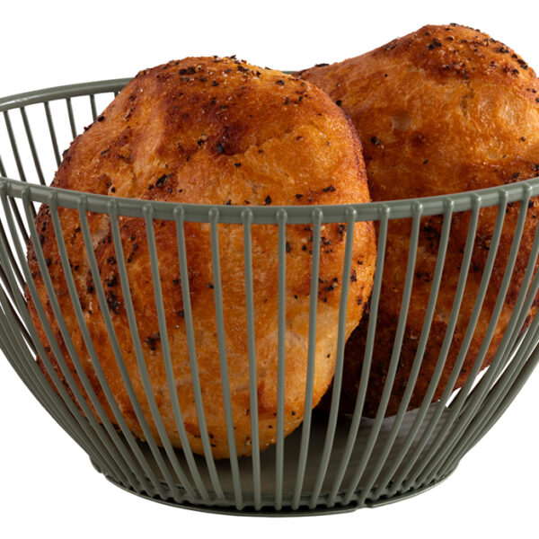 APS brood- en fruitmand SVART, rond, 175 mm, groen