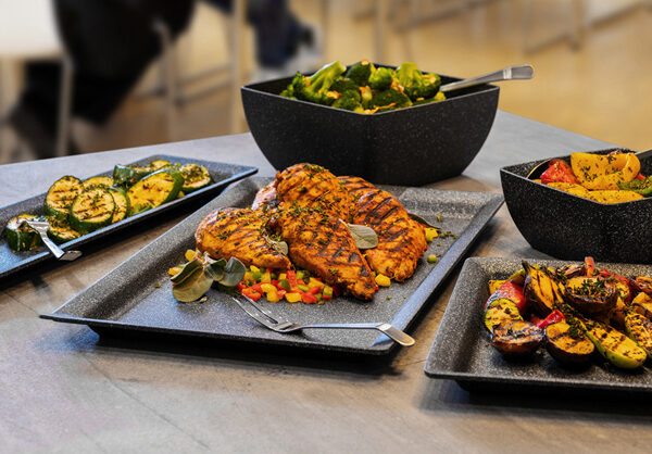 APS dienblad FROSTFIRE, (B)325 x (D)265 mm, zilver-zwart