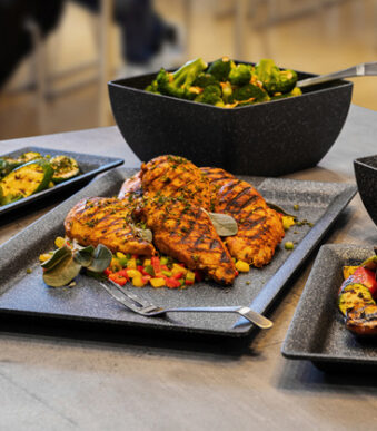 APS dienblad FROSTFIRE, (B)530 x (D)162 mm, zilver-zwart