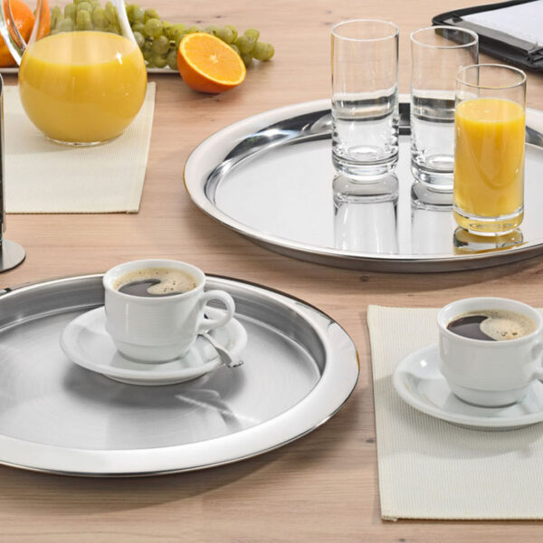 Esmeyer dienblad VENGA, rond, zilver