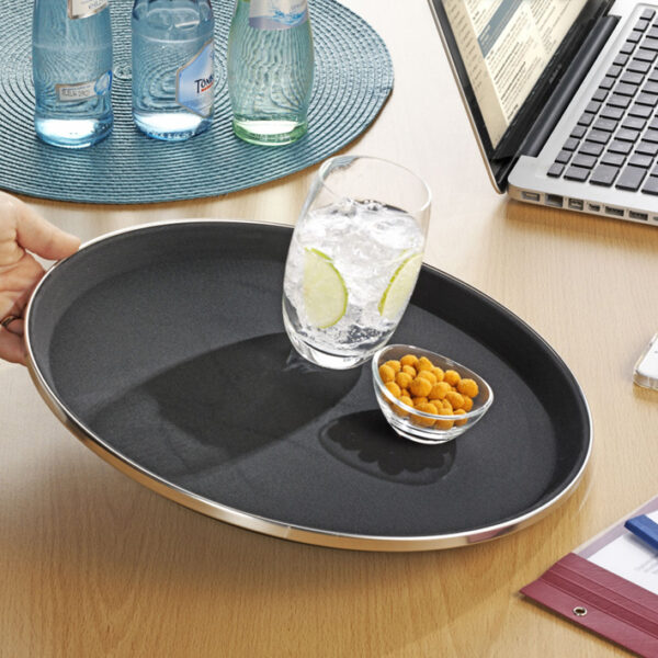 Esmeyer dienblad TENNESSEE, rond, zwart