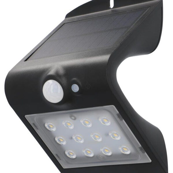 uniTEC Solar-LED-wandlamp met bewegingsmelder, zwart