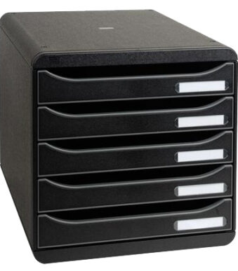 EXACOMPTA ladenblok BIG-BOX PLUS, 5 lades, zwart