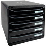 EXACOMPTA schuifladenbox BIG-BOX PLUS, 5 lades, zwart