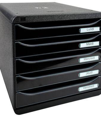 EXACOMPTA schuifladenbox BIG-BOX PLUS, 5 lades, zwart