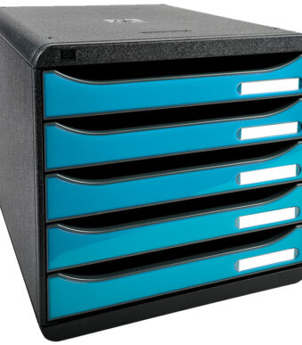 EXACOMPTA schuifladenbox BIG-BOX PLUS, 5 lades, turquoise