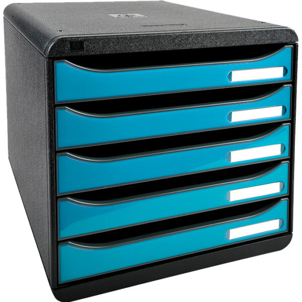 EXACOMPTA schuifladenbox BIG-BOX PLUS, 5 lades, turquoise