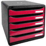 EXACOMPTA schuifladenbox BIG-BOX PLUS, 5 lades, framboos