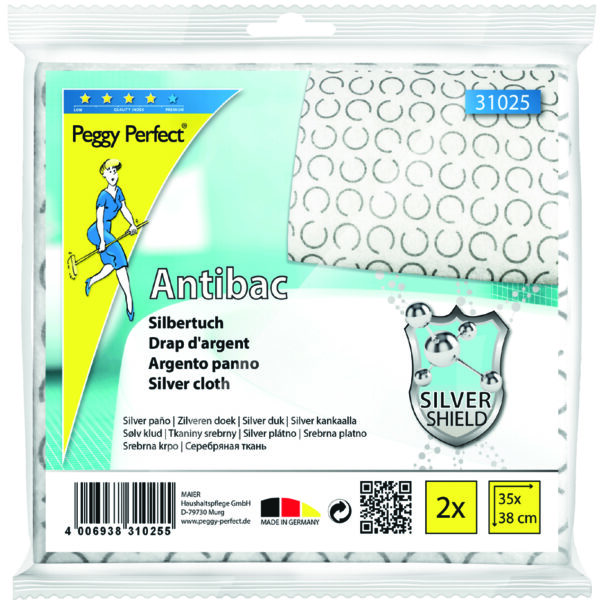Peggy Perfect zilverdoek 'Antibac', 2 stuks