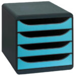 EXACOMPTA schuifladenbox BIG-BOX, 4 lades, turquoise