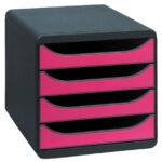 EXACOMPTA schuifladenbox BIG-BOX, 4 lades, framboos