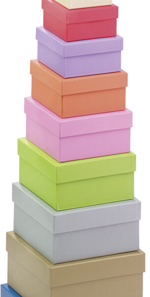 folia geschenkdozen 'Vierkant', 12 stuks maat en kleur assorti