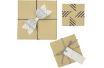 folia kartonnen dozen NATUREL, vierkant, 12 stuks assorti