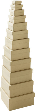 folia kartonnen dozen NATUREL, vierkant, 12 stuks assorti