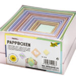 folia kartonnen dozen PASTEL, vierkant, 12 stuks assorti