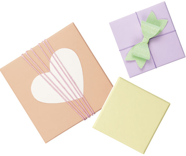 folia kartonnen dozen PASTEL, vierkant, 12 stuks assorti