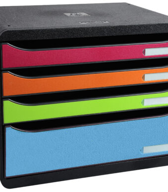 EXACOMPTA schuifladenbox BIG-BOX PLUS, 4 lades, harlekijn